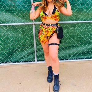 Gold color festival/rave chain set